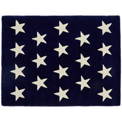 Great Little Trading Co Star Rug, Medium Navy